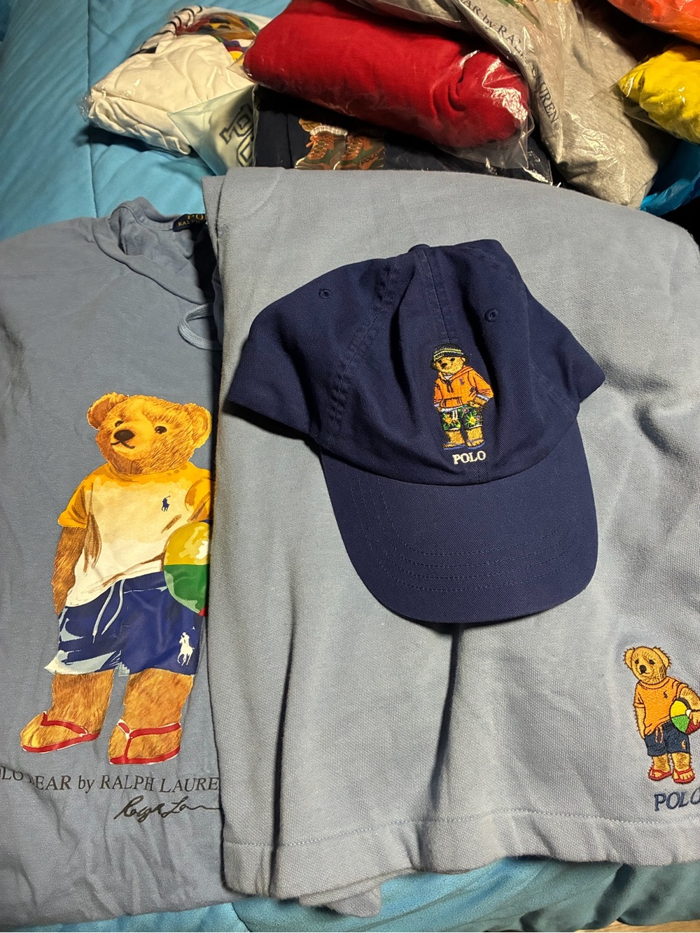 Polo bear t shirt hat shorts
